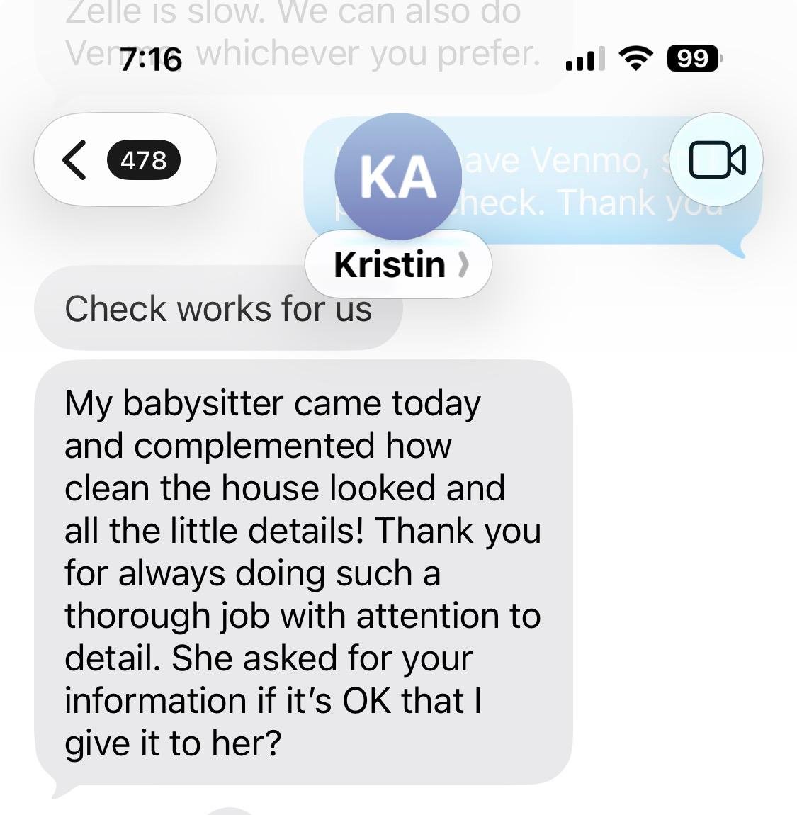 LGO Cleaning Services client review screenshot 2
